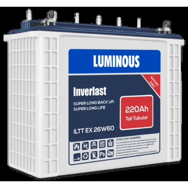 Luminous 12V/220Ah Tall Tubular Inverter Battery | Inverlast 220